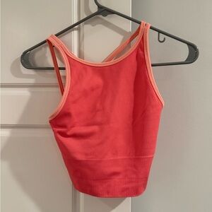 Athleta Ribbed Coral Pink Crop Tank Top - Women